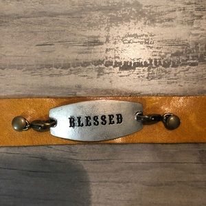 Lenny & Eva Camel Thin Cuff w/ Blessed Sentiment